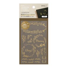 日本MIDORI金箔轉印貼紙82620 花卉 裝飾手帳DIY, 1個