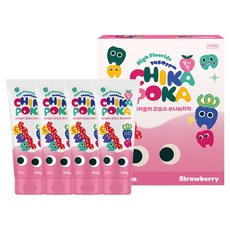 치카포카 주니어 충치케어 치약 딸기향, 100g, 4개