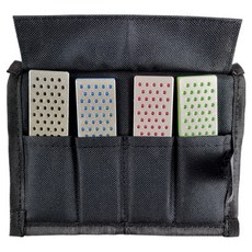 Woodworker 攜帶型鑽石磨刀石 4種+收納袋 黑色組, 1組
