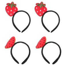 파티공구 과일머리띠 딸기 2p + 수박 2p 세트, 딸기, 수박, 1세트