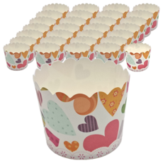 Ideal Wrapping 毅典 挺口杯 63 x 55mm 愛心圖案 50入 烘焙紙杯, 50個, 愛心