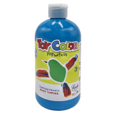 義大利 TOY COLOR 無毒水洗蛋彩顏料 天空藍 500ml，兒童安全美術顏料, 1色
