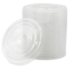 케이스코 투명 pet 아이스컵 평뚜껑 92mm, 100개, 1개입, 평면형