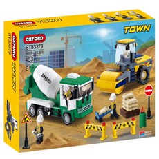 OXFORD TOY 城鎮水泥車與壓路機 33379 453入, 黃色、綠色、黑色, 1個
