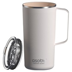 아소부 스텐 진공 보온보냉 타워 머그컵, 화이트, 1개, 600ml