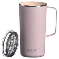 아소부 스텐 진공 보온보냉 타워 머그컵, 핑크, 600ml, 1개
