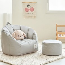 에시앙 모데즈 빈백 소파 + 스툴 세트 꼬마, 벨루가그레이