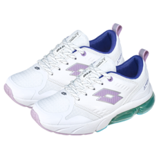 LOTTO 樂得 AERO PRO 女款氣動跑鞋 240mm 白色紫色, 氣墊運動鞋 舒適透氣 輕量百搭, 24cm, 白色 + 紫色