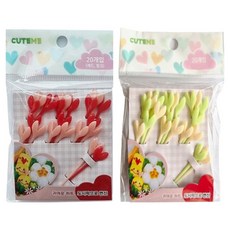 큐트미 하트픽 레드 10p + 핑크 10p MP212 + 그린 10p + 옐로우 10p MP322(B039) 세트, 1세트