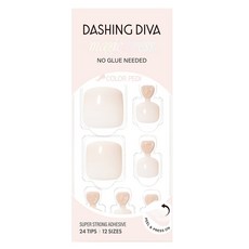 DASHING DIVA Magic Press Milky Cream腳指甲貼, 1個, 奶油米色