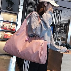 PORABELLA 瑜珈健身包 乾濕分離大容量收納包 肩背手提兩用 粉色, 1個, 均碼