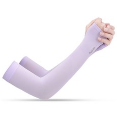 PORA BELLA 男女款運動防曬冰絲涼感袖套 UVS012，透氣舒適，有效阻擋紫外線，多種顏色可選, 2雙, F, 拇指紫