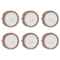 插座安全蓋 微笑, 6個, 棕色