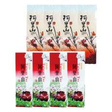 龍源茶品 阿里山生清香金萱茶葉禮盒組 (150g x 8包) 附提袋, 有機茶園, 1組, 阿里山生清香 150g 4包 + 中發酵花果香金萱茶葉 150g 4包