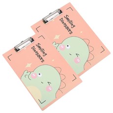 머니풀 귀여운 공룡캐릭터 클립보드 A4, 오렌지, 2개 오렌지, 2개