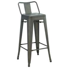 E-home Myth密斯工業風金屬低背吧檯椅 座高66cm NKC017C-gmtl，工業風設計，金屬質感，低背支撐, 槍色, 1個