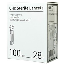 오상헬스케어 멸균 란셋 채혈침 28g, 1개, 100개입