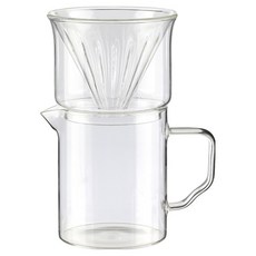 삼호유리 내열유리 커피드리퍼 + 유리컵 400ml 세트 SH DRIPPER SET, 1세트, 내열유리 드리퍼 + 유리컵
