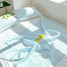 Lucidsleep 涼爽舒適海洋泡泡紗夏季被子毯子午睡被子 2入, 淡藍色