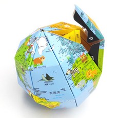 DIY折紙彩色3D地球儀, 1個, 混和顏色, 新款DIY手工折紙,地球儀3d創意世界地圖北斗地圖儀,啟蒙玩具