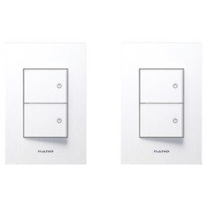 아트2 나노전기 SIMPLE 2구 스위치 인테리어 아크릴 배선기구 화이트, 2개 2개