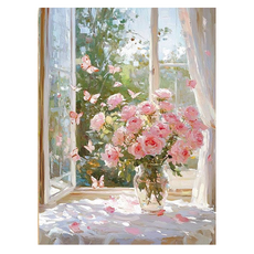 DULU 인기만점 DIY 명화그리기 캔버스 + 페인트 + 브러쉬 세트 30 x 40 cm, 타입5, 1세트