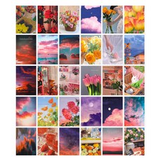 인디케이 행복한 날 인테리어 감성 엽서 30종 + 스티커 48p 세트, 혼합색상, 2세트