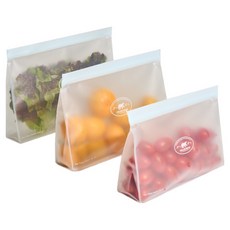 北極熊雙層拉鍊完美密封多用途矽膠拉鍊袋 3種組, 1套, 3片