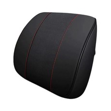 Reddot 新型汽車皮革記憶頭枕腰靠墊, 黑色, 舒適透氣車用腰靠, 1個