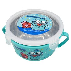 Sanrio 三麗鷗 人魚漢頓不鏽鋼雙耳碗 450ml 綠色 兒童學習碗 雙耳設計, 1個
