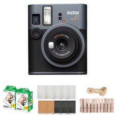 FUJIFILM 富士 instax 拍立得 迷你41+迷你底片 40入+紙相框 隨機出貨+木質裝飾組, 1套, 迷你41