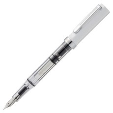 TWSBI 三文堂 ECO 鋼筆 EF 白色, 透明筆身, 極細字, 活塞上墨