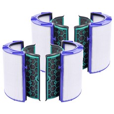PUREBURG 高效HEPA濾網片 2個 蜂巢除臭除甲醛活性碳濾心片 2個 適用Dyson Pure Cool Link TP04 Dyson Pure Cool Link DP04 Dyson Pure Hot + Cool Link HP04, TP04-01, 1組
