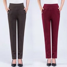 Elsso 女款大尺碼彈性鬆緊帶Logo高爾夫日常褲 2件組