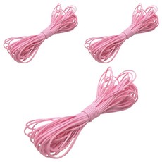 Khohimo PU皮革蠟手鍊項鍊DIY工藝繩 10m*1mm 5W0427, 3個, 粉色