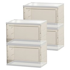 樂居家 公仔收納展示箱 白色小尺寸2入組 (公仔盒 透明盒 小物件收納 分層收納), 小(26.5 x 14 x 16cm), 2個