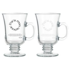 DALPAENGI LIVING Cuisine de maman刻字百合強化玻璃杯 250ml 黑色+白色組, 1套