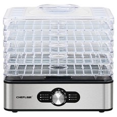 CHEFLINE 緊湊型5段高度調節旋鈕方式食品乾燥機 透明 CLKY-FD558H