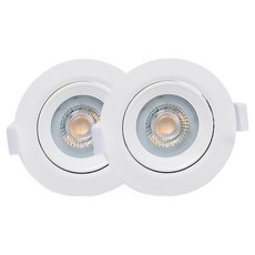 번개표 LED 회전형 다운라이트 매입등 전구색 75mm 5W, 화이트, 2개