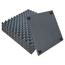 Dr.House玄關門自助施工磁吸式雞蛋型難燃隔音墊吸音板 50*50cm 50T, 4個, 炭灰色