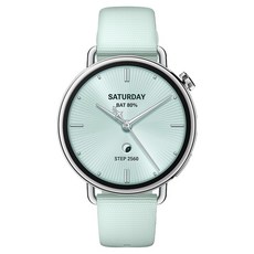 샤오미 플루오르고무 스트랩 워치 S4, 민트 그린, 41mm, 블루투스