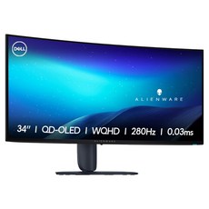 델 UWQHD 에일리언웨어 QD OLED Penta Tandem 280Hz 0.03ms 게이밍 모니터, 86.3cm, AW3426DW