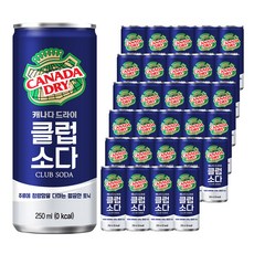 캐나다드라이 클럽소다, 250ml, 30개 CA1210_캐나다 클럽소다 250ml X 30캔, 30개, 250ml
