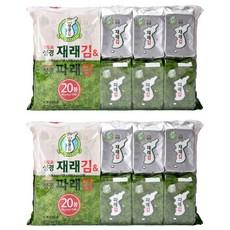성경식품 지도표 재래식 성경식탁김 4g x 10p + 파래김 4g x 10p, 80g, 2개