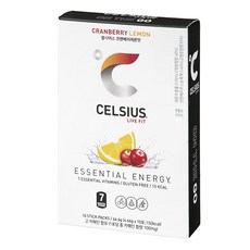 CELSIUS LIVE FIT OTG On The Go維他命健身能量飲 蔓越莓檸檬, 1盒, 46.6克