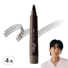 OBge 매직 타투 아이브로우 2ml, 내추럴 그레이, 4개