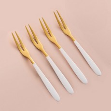 보다모가 유로피안 티포크, 화이트 골드, 4개 화이트 골드, 4개