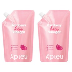 어퓨 헤어 식초 리필용 라즈베리향, 400ml, 2개
