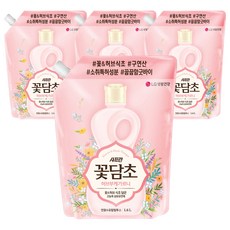 [비건라이프] 샤프란꽃담초 허브부케가르니 섬유유연제 연꽃&유칼립투스 리필, 1.6L, 4개 4개, 1.6L
