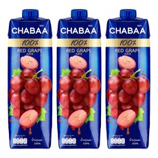 CHABAA 啜吧 100%紅葡萄果汁, 泰國原裝進口, 1000ml, 無色素無香料, 1L, 3瓶